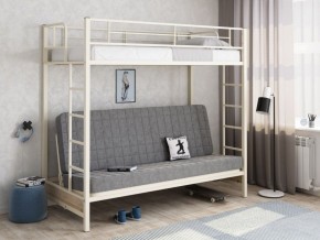 Кровать двухъярусная с диваном "Мадлен" (Слоновая кость/Серый) в Урае - uray.ok-mebel.com | фото 1