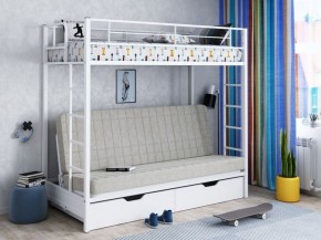 Кровать двухъярусная с диваном "Мадлен-ЯЯ" с ящиками в Урае - uray.ok-mebel.com | фото