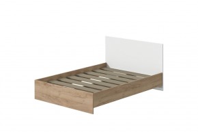 Кровать Эконом 1200 (Дуб крафт золотой/Белый текстурный) в Урае - uray.ok-mebel.com | фото