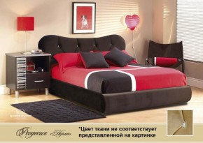 Кровать Феодосия 1400 со стразами в к/з "Классик 307 коричневый" (серия Норма) +основание +ПМ в Урае - uray.ok-mebel.com | фото