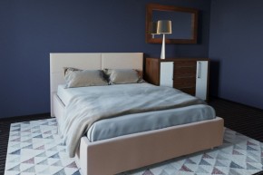 Кровать Корсика с ПМ 1600 (экокожа бежевая) в Урае - uray.ok-mebel.com | фото 2