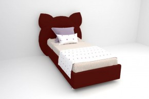 Кровать Котя с ортопедическим основанием 800 (велюр бордо) в Урае - uray.ok-mebel.com | фото