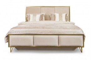Кровать Lara 1600 с мягким изголовьем + основание (белый глянец) в Урае - uray.ok-mebel.com | фото