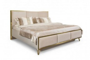 Кровать Lara 1800 с мягким изголовьем + основание (бежевый глянец) в Урае - uray.ok-mebel.com | фото