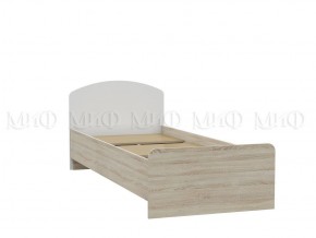 МАРТИНА Кровать 800 с настилом ЛДСП (Белый глянец/дуб сонома) в Урае - uray.ok-mebel.com | фото