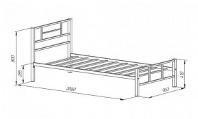 Кровать металлическая "Кадис 900х1900" Белый в Урае - uray.ok-mebel.com | фото 2