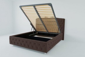 Кровать Нягань с ПМ 1800 (экокожа коричневая) в Урае - uray.ok-mebel.com | фото