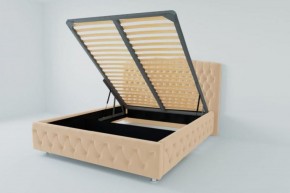 Кровать Нягань с ПМ 2000 (экокожа бежевая) в Урае - uray.ok-mebel.com | фото