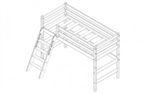 Кровать полувысокая с наклонной лестницей Соня (Вариант 6) в Урае - uray.ok-mebel.com | фото 4