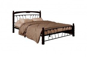 Кровать "Муза 1" КМД10  Черная (1600*2000) (ножки-шоколад) с коваными изделиями в Урае - uray.ok-mebel.com | фото 2