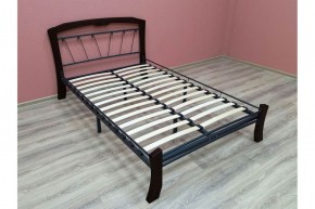 Кровать "Муза 4 Лайт" КМД9 Черная (1400*2000) (ножки-шоколад) с коваными изделиями в Урае - uray.ok-mebel.com | фото 3
