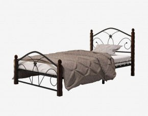 Кровать "Селена 1" Черная (900*2000) (ножки-шоколад) с коваными элементами в Урае - uray.ok-mebel.com | фото 2