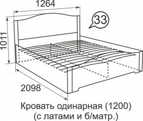 Кровать с латами Виктория 1200*2000 в Урае - uray.ok-mebel.com | фото 4