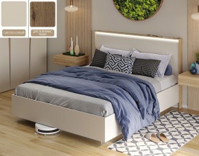 Кровать (Светло-серый U750 ST9/Дуб Галифакс Табак) 1400 в Урае - uray.ok-mebel.com | фото