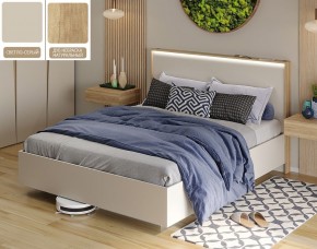 Кровать (Светло-серый U750 ST9/Дуб Небраска натуральный) 1400 в Урае - uray.ok-mebel.com | фото