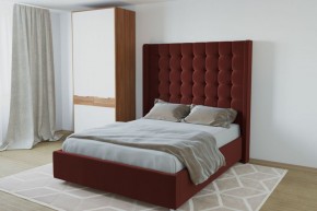 Кровать Венеция ЛЮКС с ПМ 1200 (велюр бордо) в Урае - uray.ok-mebel.com | фото 2