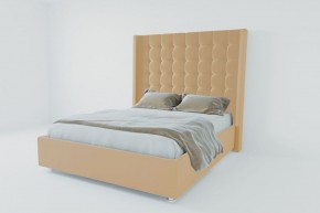 Кровать Венеция ЛЮКС с ПМ 2000 (экокожа бежевая) в Урае - uray.ok-mebel.com | фото 2
