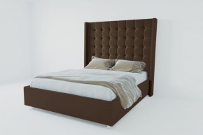 Кровать Венеция ЛЮКС с ПМ 2000 (экокожа коричневая) в Урае - uray.ok-mebel.com | фото 2