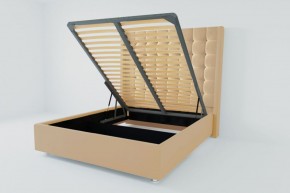 Кровать Венеция ЛЮКС с ПМ 900 (экокожа бежевая) в Урае - uray.ok-mebel.com | фото
