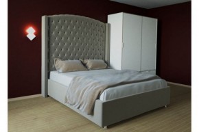 Кровать Версаль ЛЮКС с ПМ 1200 (велюр серый) в Урае - uray.ok-mebel.com | фото
