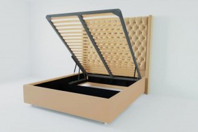 Кровать Версаль ЛЮКС с ПМ 1800 (экокожа бежевая) в Урае - uray.ok-mebel.com | фото 2