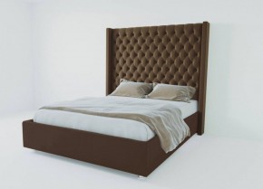 Кровать Версаль ЛЮКС с ПМ 2000 (экокожа коричневая) в Урае - uray.ok-mebel.com | фото