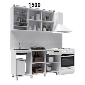 Кухня ДИОР 1500 (Белый/Дуб Крафт белый) в Урае - uray.ok-mebel.com | фото 2