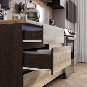 Кухня Энигма 1.6 м (венге/дуб каньон) в Урае - uray.ok-mebel.com | фото 2
