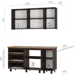 Кухня Энигма 1.6 м (венге/дуб каньон) в Урае - uray.ok-mebel.com | фото 4
