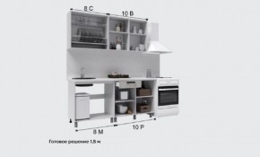Кухня Кантри 1.6 Готовое решение столешница 26мм в Урае - uray.ok-mebel.com | фото 2