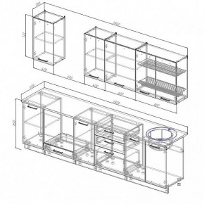 Кухонный гарнитур Антрацит 2800 (Стол. 38мм) в Урае - uray.ok-mebel.com | фото 3