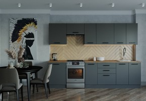Кухонный гарнитур Антрацит 3000 (Стол. 26мм) в Урае - uray.ok-mebel.com | фото