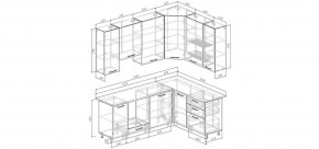 Кухонный гарнитур Белый Глянец 2200*1600 h950 (Стол. 26мм) в Урае - uray.ok-mebel.com | фото 2