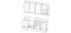 Кухонный гарнитур Белый Глянец 2200 h950 (Стол. 26мм) в Урае - uray.ok-mebel.com | фото 2