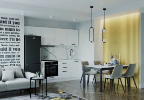 Кухонный гарнитур Белый Глянец 2550 (Стол. 38мм) в Урае - uray.ok-mebel.com | фото
