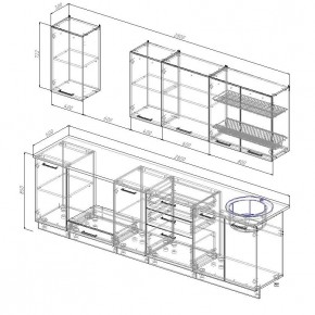 Кухонный гарнитур Бланка 2800 (Стол. 26мм) в Урае - uray.ok-mebel.com | фото 2