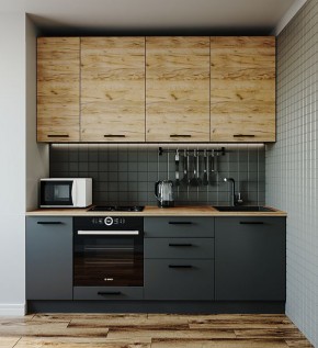 Кухонный гарнитур Дели 2200 (Стол. 38мм) в Урае - uray.ok-mebel.com | фото