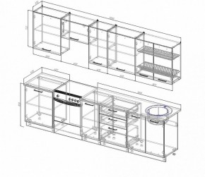 Кухонный гарнитур Жемчуг 3000 (Стол. 26мм) в Урае - uray.ok-mebel.com | фото 2