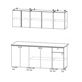 Кухонный гарнитур КГ-1 (Белый/Дуб Золотой/Чёрный) 1800 в Урае - uray.ok-mebel.com | фото 2