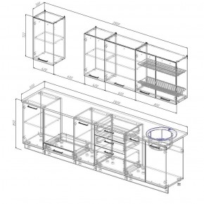 Кухонный гарнитур Лада 2800 (Стол. 26мм) в Урае - uray.ok-mebel.com | фото 2