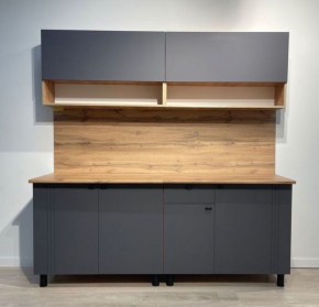 Кухонный гарнитур «Монако» 2.0 м Серия 2 МДФ с фрезеровкой (Дуб Золотой/Графит) в Урае - uray.ok-mebel.com | фото 3