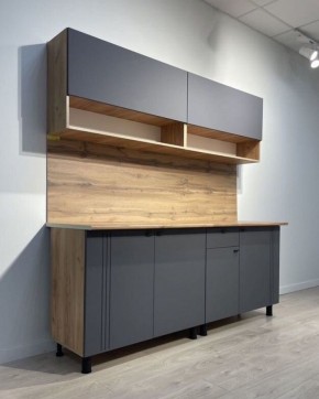 Кухонный гарнитур «Монако» 2.0 м Серия 2 МДФ с фрезеровкой (Дуб Золотой/Графит) в Урае - uray.ok-mebel.com | фото 4