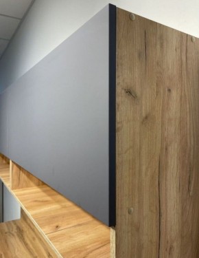 Кухонный гарнитур «Монако» 2.0 м Серия 2 МДФ с фрезеровкой (Дуб Золотой/Графит) в Урае - uray.ok-mebel.com | фото 6