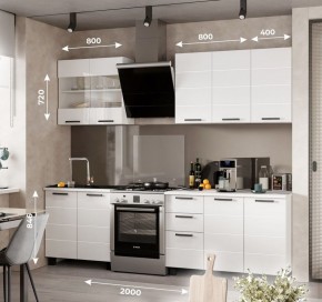 Кухонный гарнитур "Дина" 2.0 м (белый/белый глянец) в Урае - uray.ok-mebel.com | фото 1