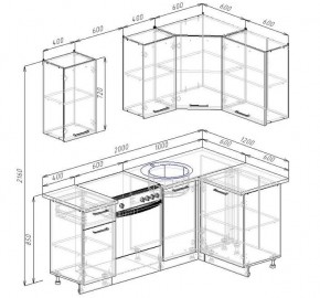Кухонный гарнитур угловой Антрацит 2000х1200 (Стол. 38мм) в Урае - uray.ok-mebel.com | фото 2