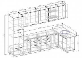 Кухонный гарнитур угловой Антрацит 3200х1400 (Стол. 26мм) в Урае - uray.ok-mebel.com | фото 2