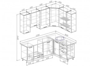 Кухонный гарнитур угловой Графика 2200х1600 (Стол. 26мм) в Урае - uray.ok-mebel.com | фото 2