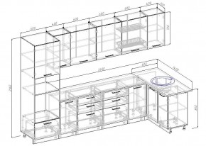 Кухонный гарнитур угловой Графика 3200х1400 (Стол. 38мм) в Урае - uray.ok-mebel.com | фото 2