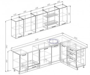 Кухонный гарнитур угловой Изумруд 2600х1600 (Стол. 38мм) в Урае - uray.ok-mebel.com | фото 2