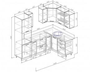Кухонный гарнитур угловой Жемчуг 2400х1600 (Стол. 26мм) в Урае - uray.ok-mebel.com | фото 2